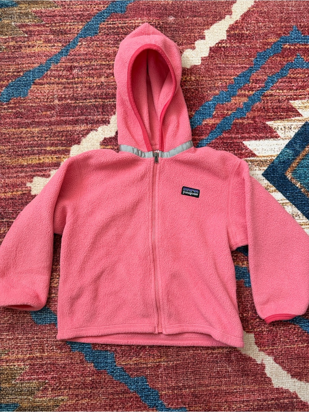 Patagonia Kids Pink Hooded Fleece Zip Jacket